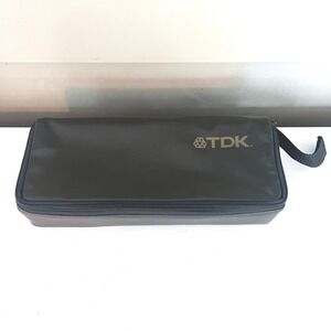 Vintage 1980s TDK 15 Cassette Tape Plastic Storage Holder Soft Carrying Case